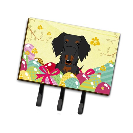Carolines Treasures Easter Eggs Wire Haired Dachshund Black Tan Leash or Key Holder BB6127TH68